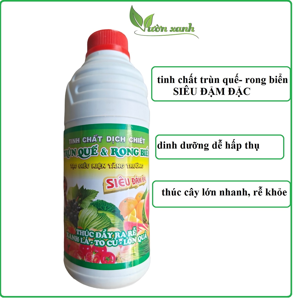 Tinh chất dịch chiết trùn quế & rong biển siêu đậm đặc 1L, dinh dưỡng dễ hấp thụ cho mọi loại cây